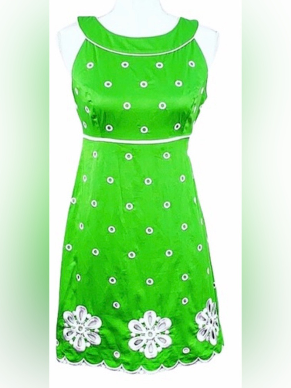 Lilly Pulitzer Green Eyelet Embroidered Midi Dress